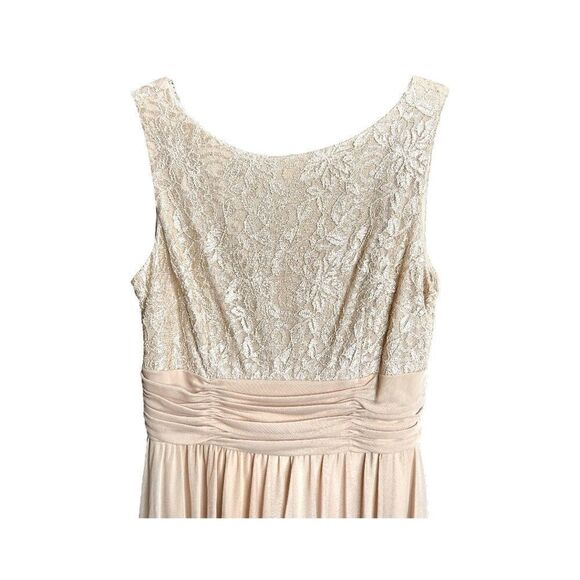 Jessica Howard Dress Dusty Pink Ruched Empire Waist Sleeveless Lace Women 10 - Picture 5 of 7